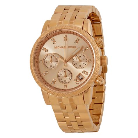 michael kors rose gold wrist watch|Michael Kors ritz chronograph.